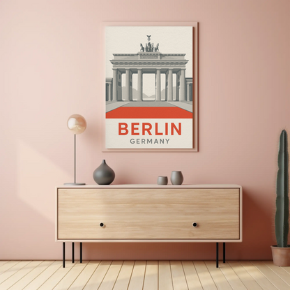 Berlin Germany Brandenburg Gate Minimal Architecture Poster