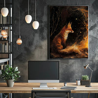 Enchanted Fox By The Fire William Morris Art Poster