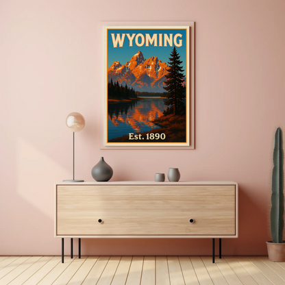Grand Teton National Park Wyoming Scenic Nature Travel Poster