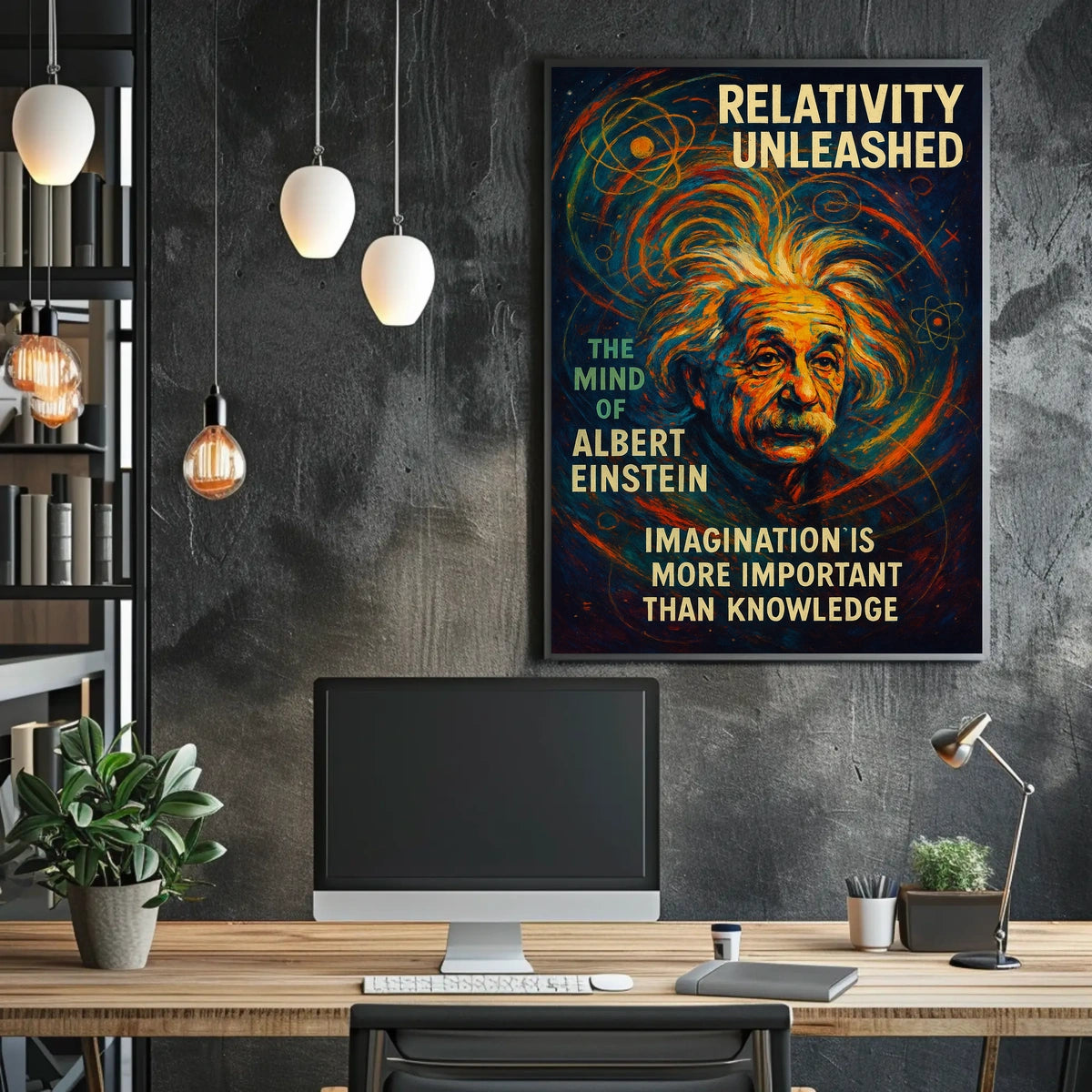 Einstein Imagination Relativity Poster: Science Meets Art