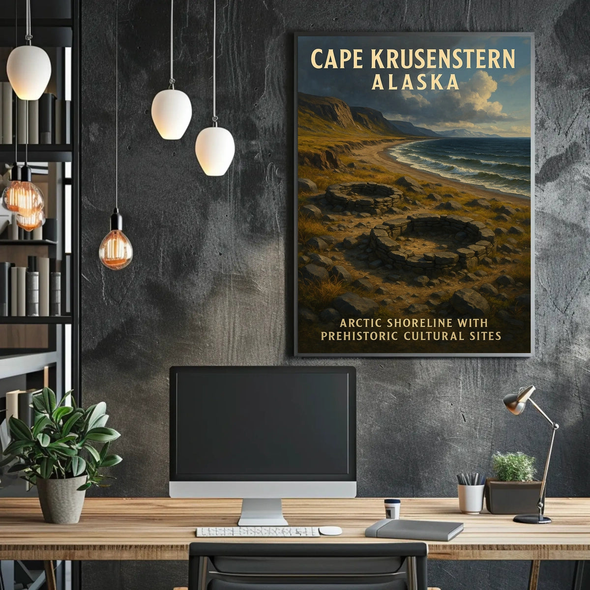 Cape Krusenstern Alaska Scenic Map Style Travelers Poster