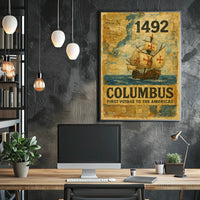 Columbus First Voyage to the Americas Poster