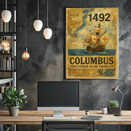 Columbus First Voyage to the Americas Poster