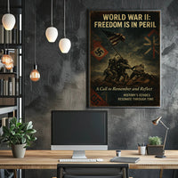 World War II Vintage Propaganda Patriotic Reflection Poster