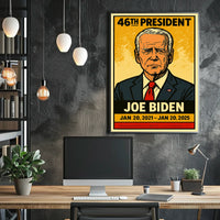 Joe Biden 46th President of the United States Inked Comic Style Poster