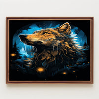 Majestic Wolf Under The Night Sky Poster