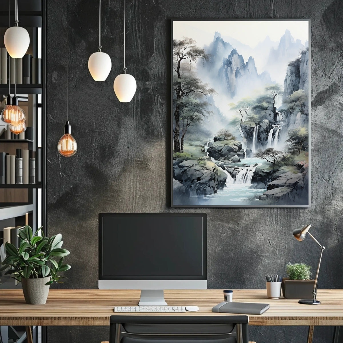 Serene East Asian Landscape Artistic Poster
