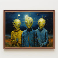Surreal Nightscape Humanoids Artistic Poster