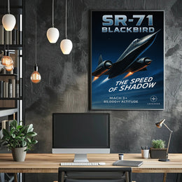 SR-71 Blackbird Speed of Shadow Futuristic Sci-Fi Poster