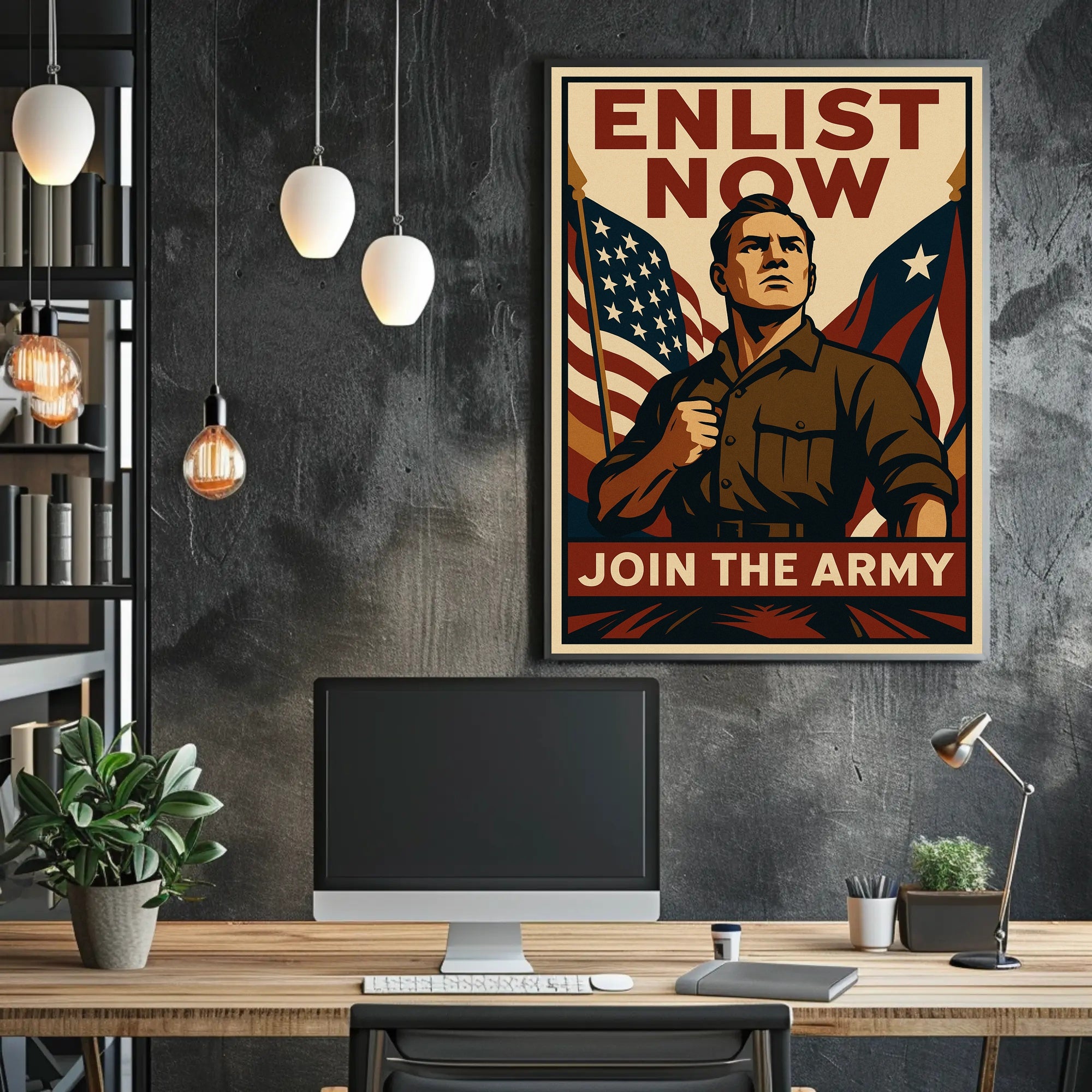 Patriotic US Army Vintage Military Recruitment Poster PosterGoat