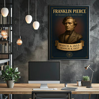 Franklin Pierce vintage presidential portrait poster PosterGoat