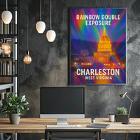 Rainbow Double Exposure Charleston Poster