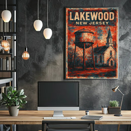 Vintage Lakewood Design Nostalgic Americana Travel Poster