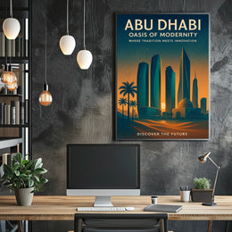 Abu Dhabi Skyline: Tradition Meets Modernity Travel Poster