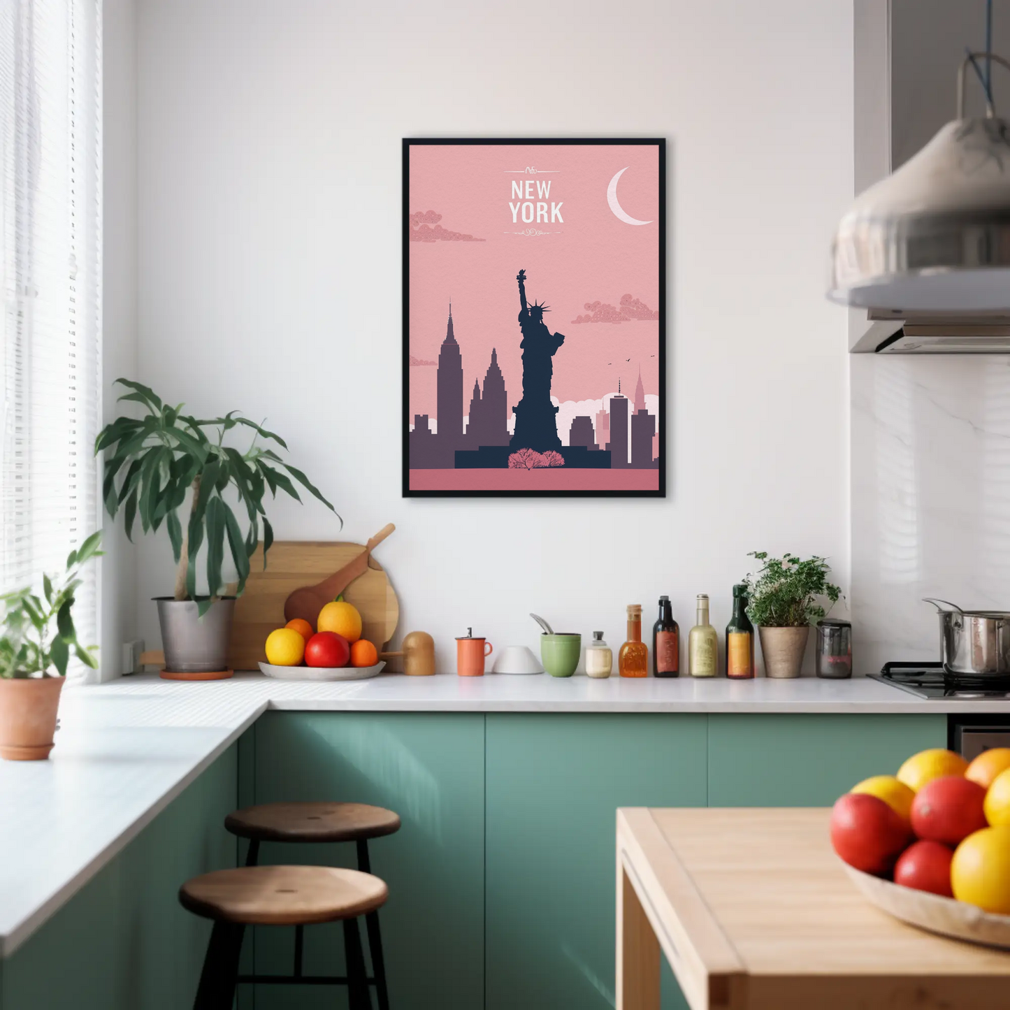 Vintage Travel Poster - New York Statue of Liberty