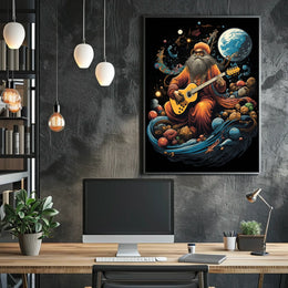 Cosmic Guitarist in a Celestial Dreamscape Poster