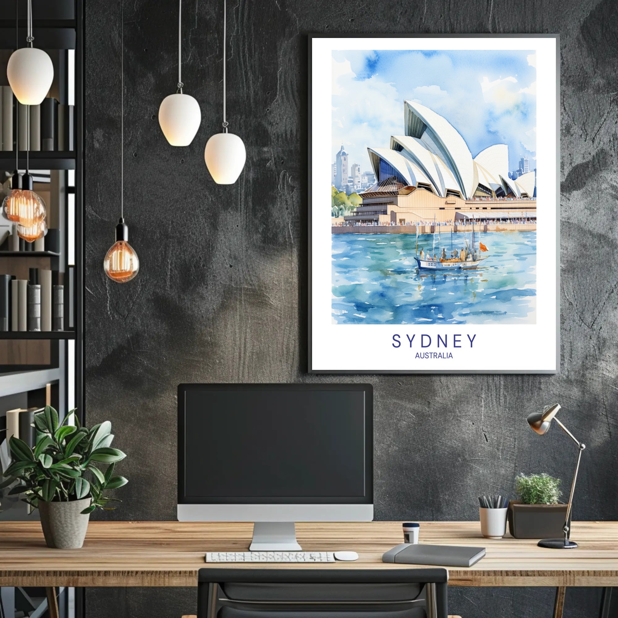 Sydney Opera House Illustration Poster PosterGoat