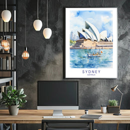 Sydney Opera House Illustration Poster PosterGoat