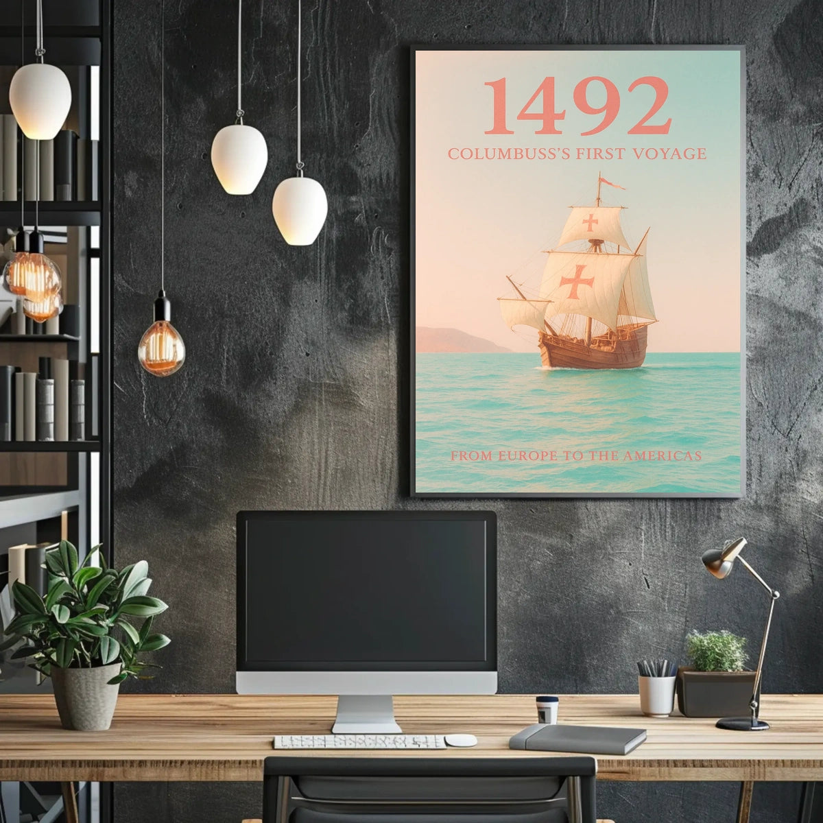 1492 Columbuss First Voyage Poster