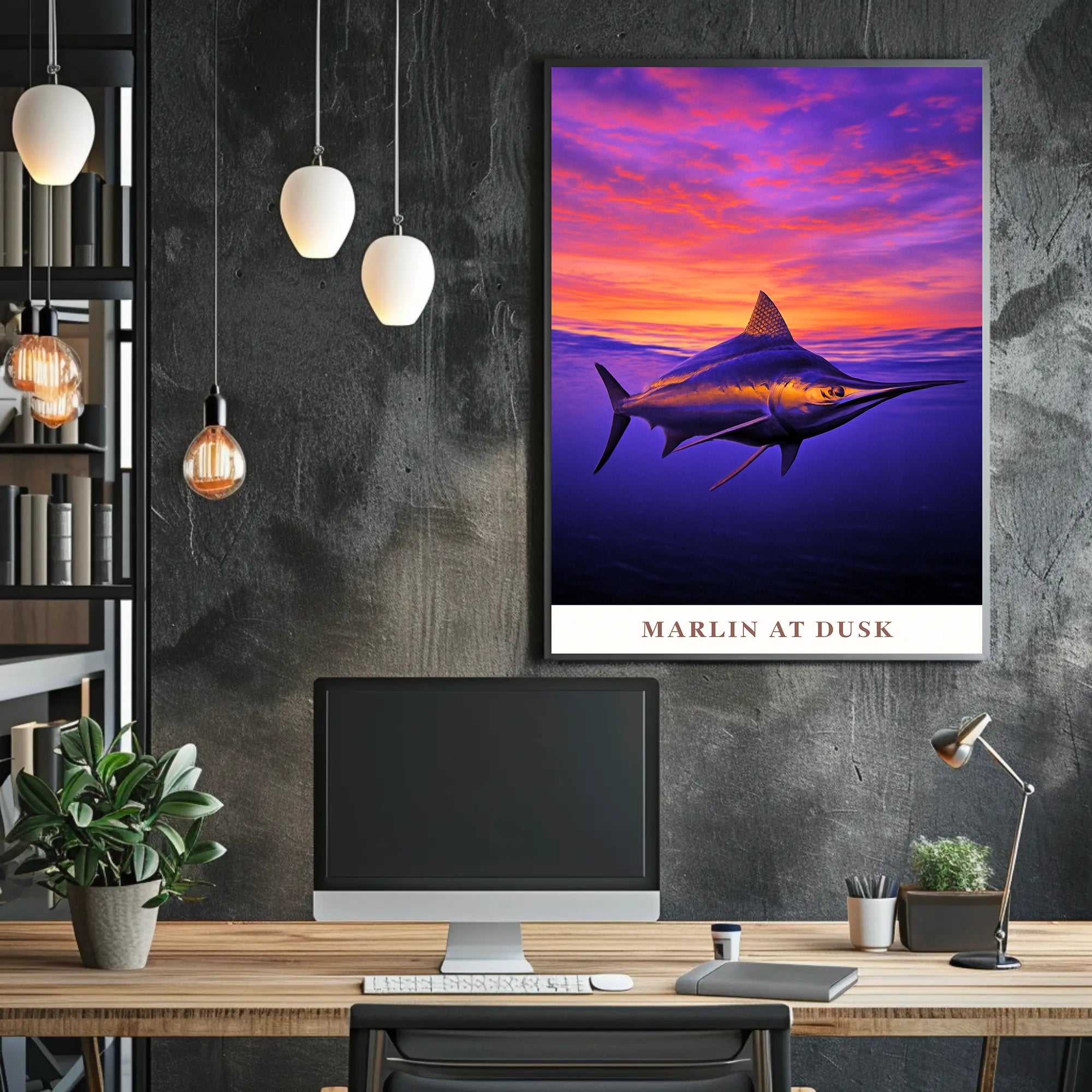 Marlin at Dusk Poster PosterGoat