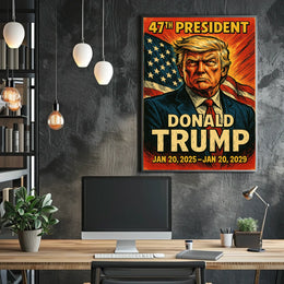 Donald Trump Resolve Patriotic Vintage Line Art Poster