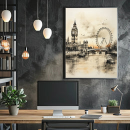 London Landmarks In Watercolor Poster