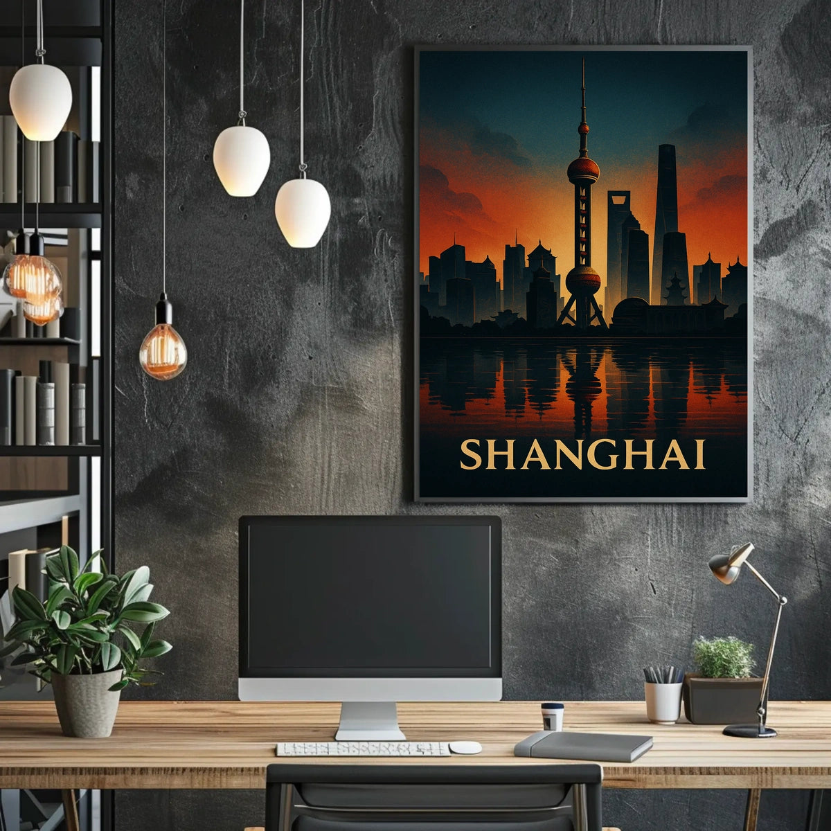 Shanghai Skyline Poster
