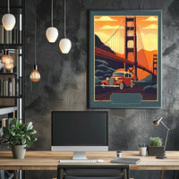 Vintage Adventure Over the Golden Gate Poster