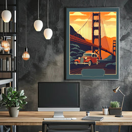 Vintage Adventure Over the Golden Gate Poster