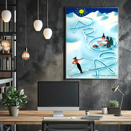 Skiing in Arosa Swiss Alps Travel Poster PosterGoat