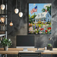 Classic White American Farmhouse Home Decor Poster