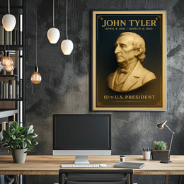Prestigious Vintage Poster Featuring 10th U.S. President PosterGoat