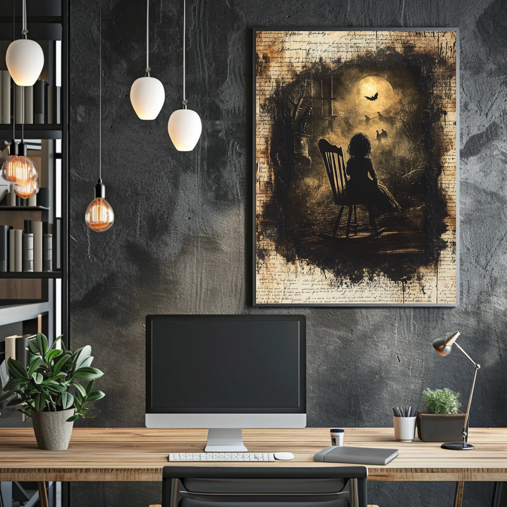 Haunting Gothic Silhouette Child Fantasy or Mythology Poster