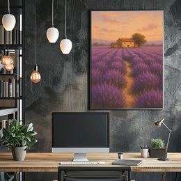 Lavender Fields at Sunset Poster