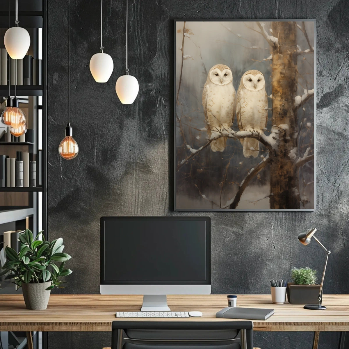Winter Owls Poster