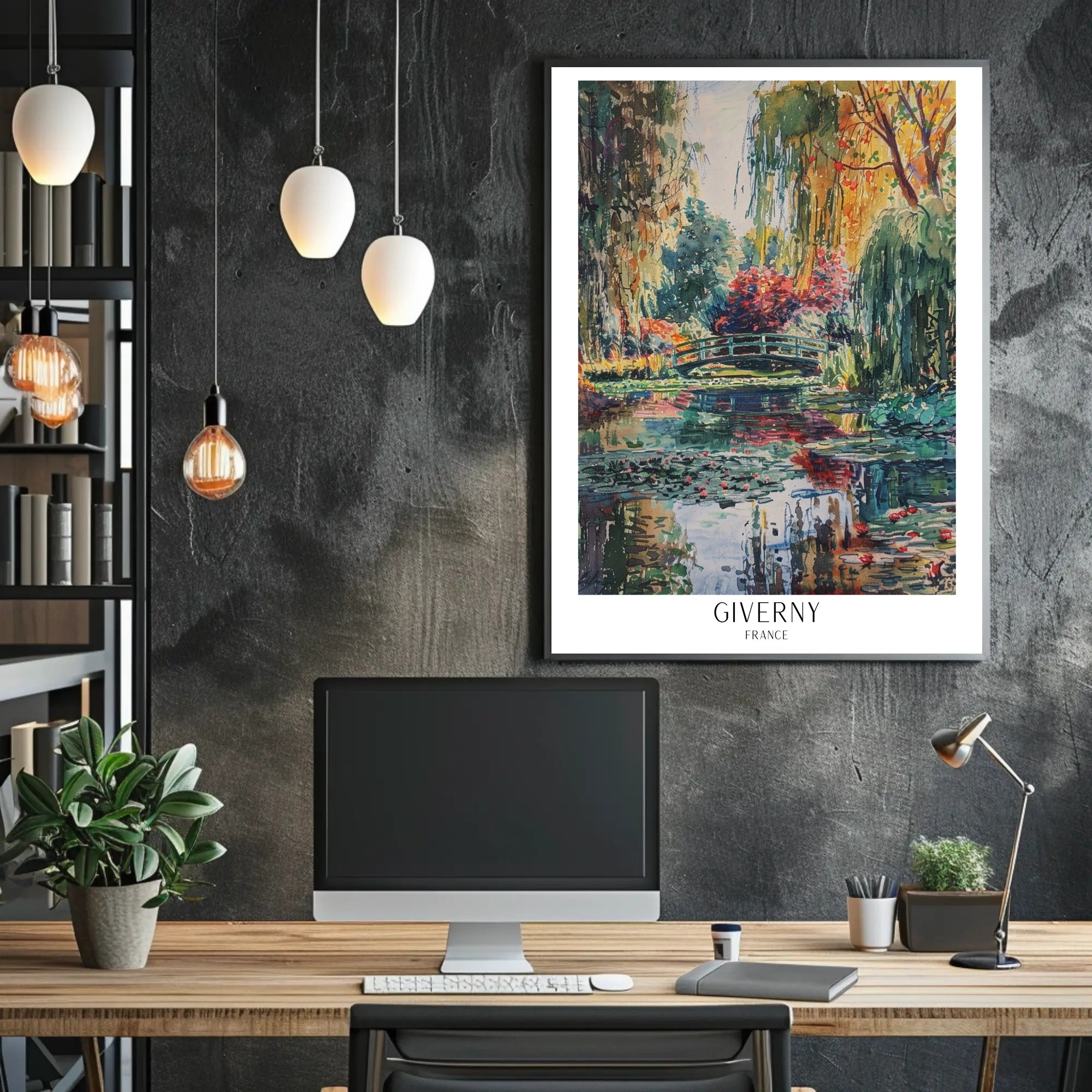 Giverny Garden Serenity: Impressionistic Artistic Poster PosterGoat