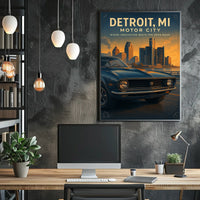 Detroit, Mi Motor City Poster