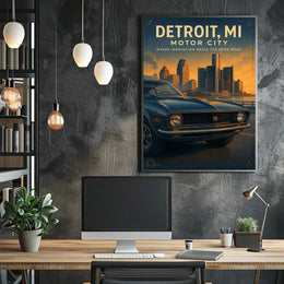 Detroit, Mi Motor City Poster