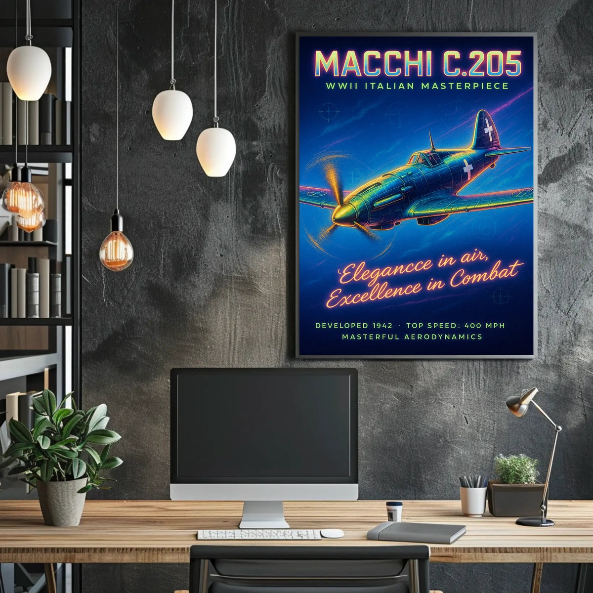 Macchi C.205 WWII Italian Masterpiece Poster