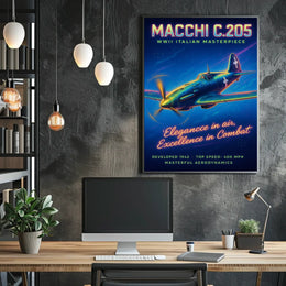 Macchi C.205 WWII Italian Masterpiece Poster