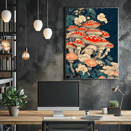 Enchanted Forest Mushrooms Wall Art Print