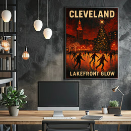 Cleveland Lakefront Glow Poster