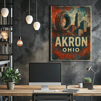 Akron Rubber City Urban Realism Poster