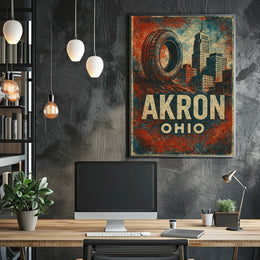 Akron Rubber City Urban Realism Poster