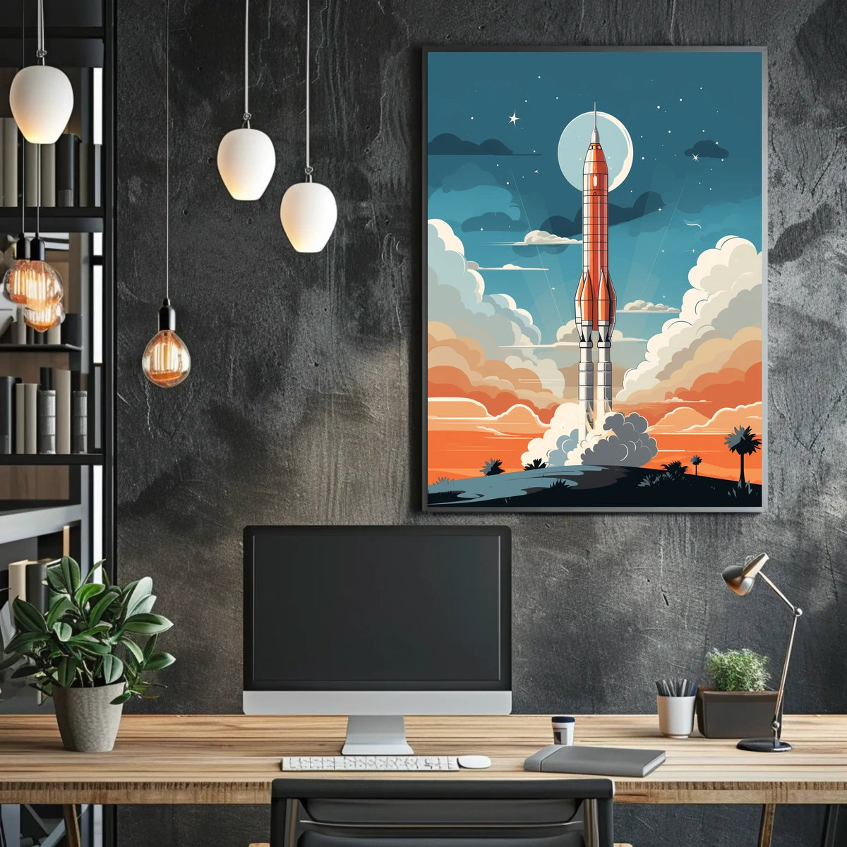 Rocket Launch Adventure: Vintage Space or Astronomy Poster