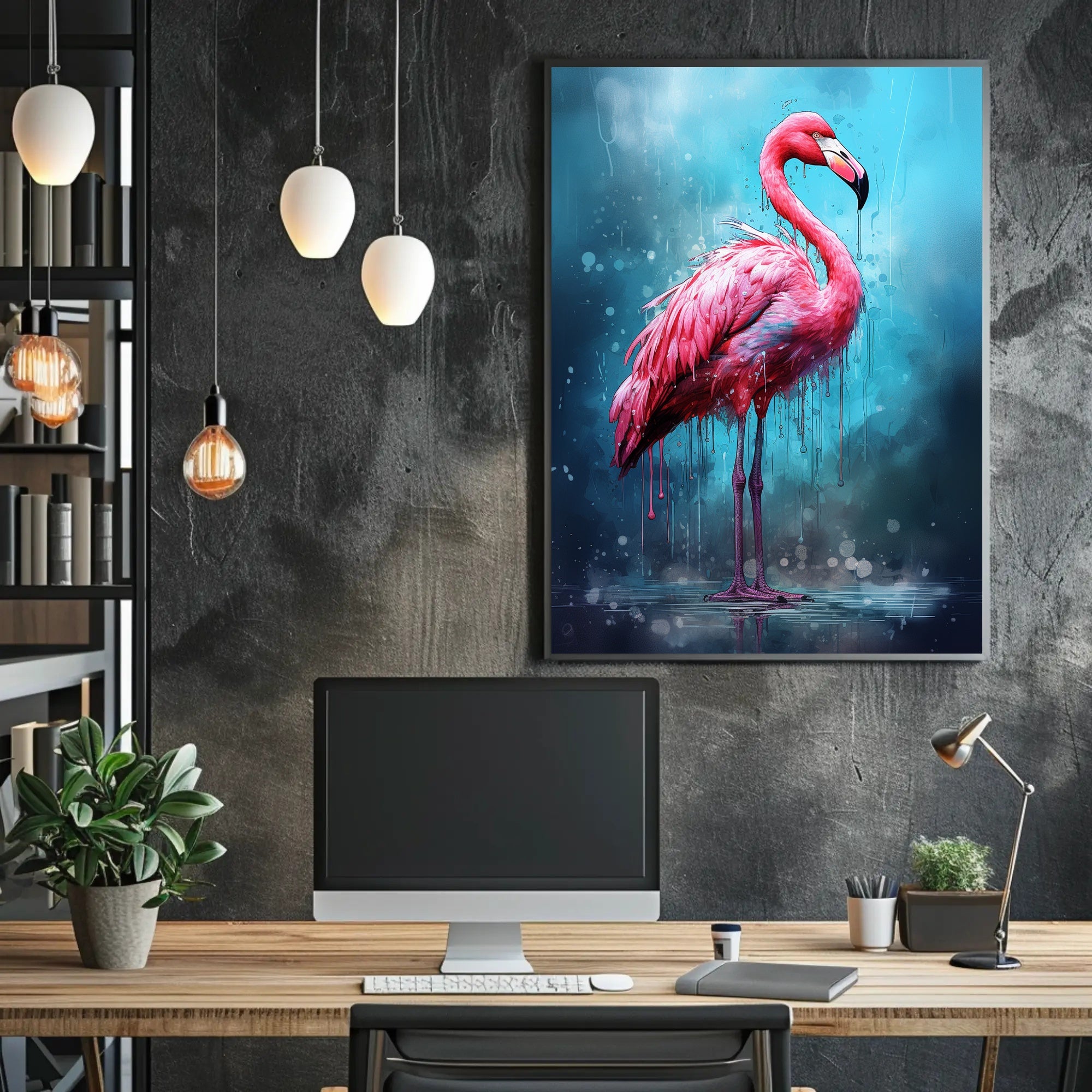 Vibrant Flamingo Art Poster