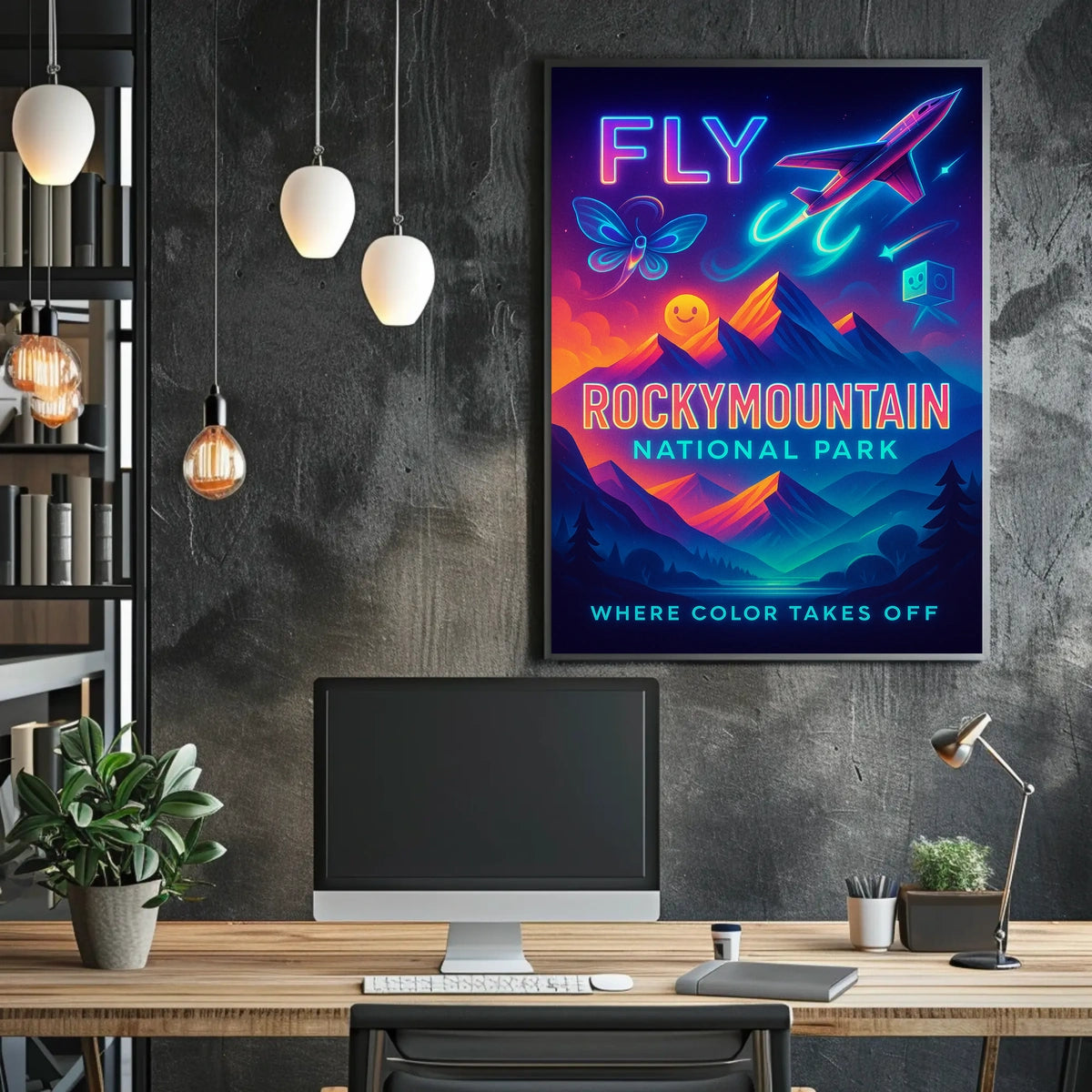 Fly to Rocky Mountain National Park Poster