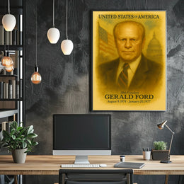 Gerald Ford 38th President of the United States Vintage Watercolor Poster
