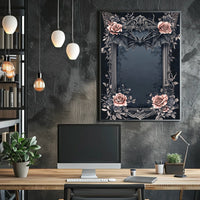 Gothic Romance Bat and Roses Poster