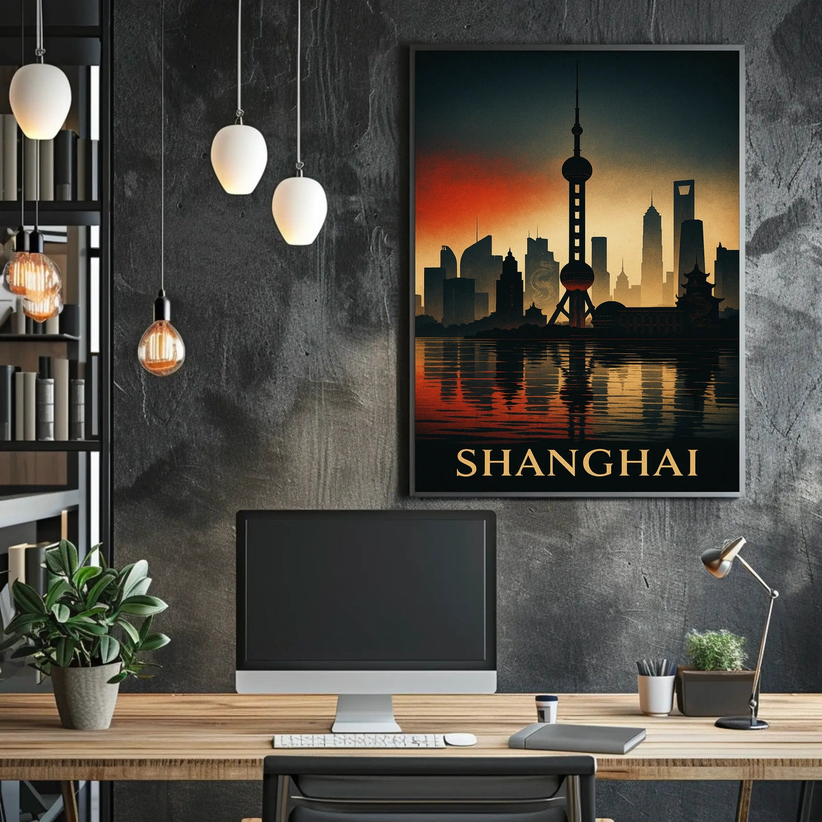 Shanghai Skyline Poster